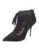 Dolce & Gabbana Mesh Lace Pattern Lace-Up Boots