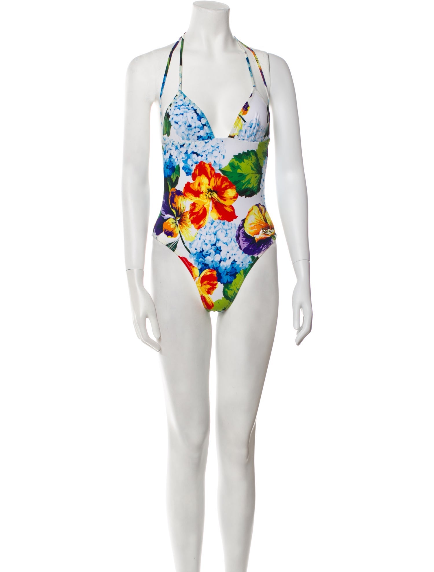 Dolce & Gabbana Floral Print Cutout Accent One-Piece w/ Tags