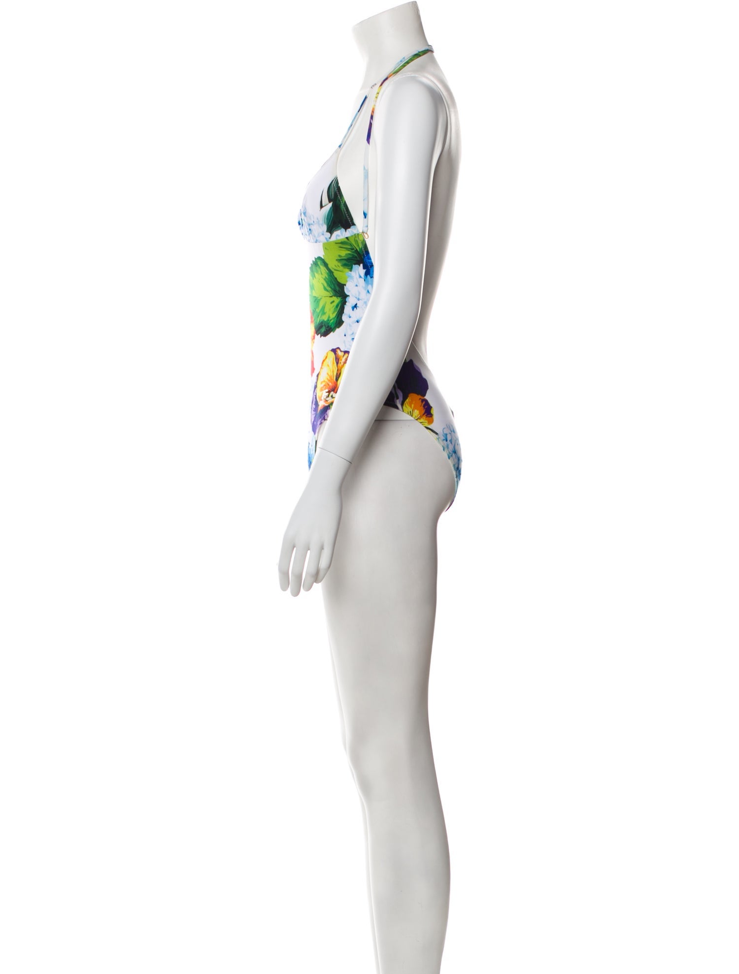 Dolce & Gabbana Floral Print Cutout Accent One-Piece w/ Tags