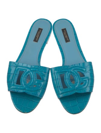 Dolce & Gabbana Crocodile Cutout Accent Slides