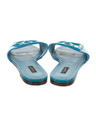 Dolce & Gabbana Crocodile Cutout Accent Slides