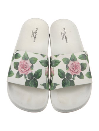 Dolce & Gabbana Rubber Floral Print Slides