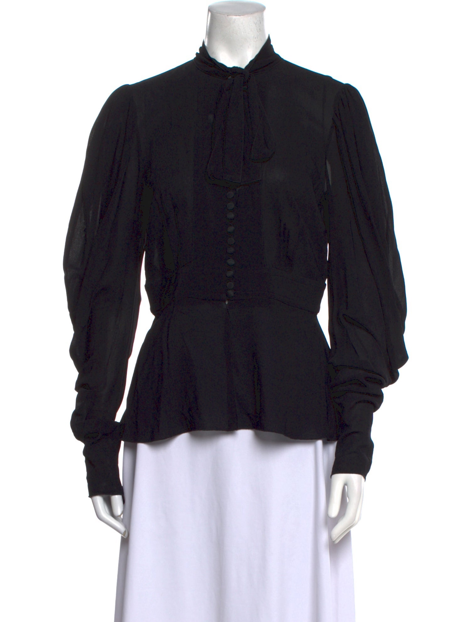 Dolce & Gabbana Mock Neck Long Sleeve Button-Up Top