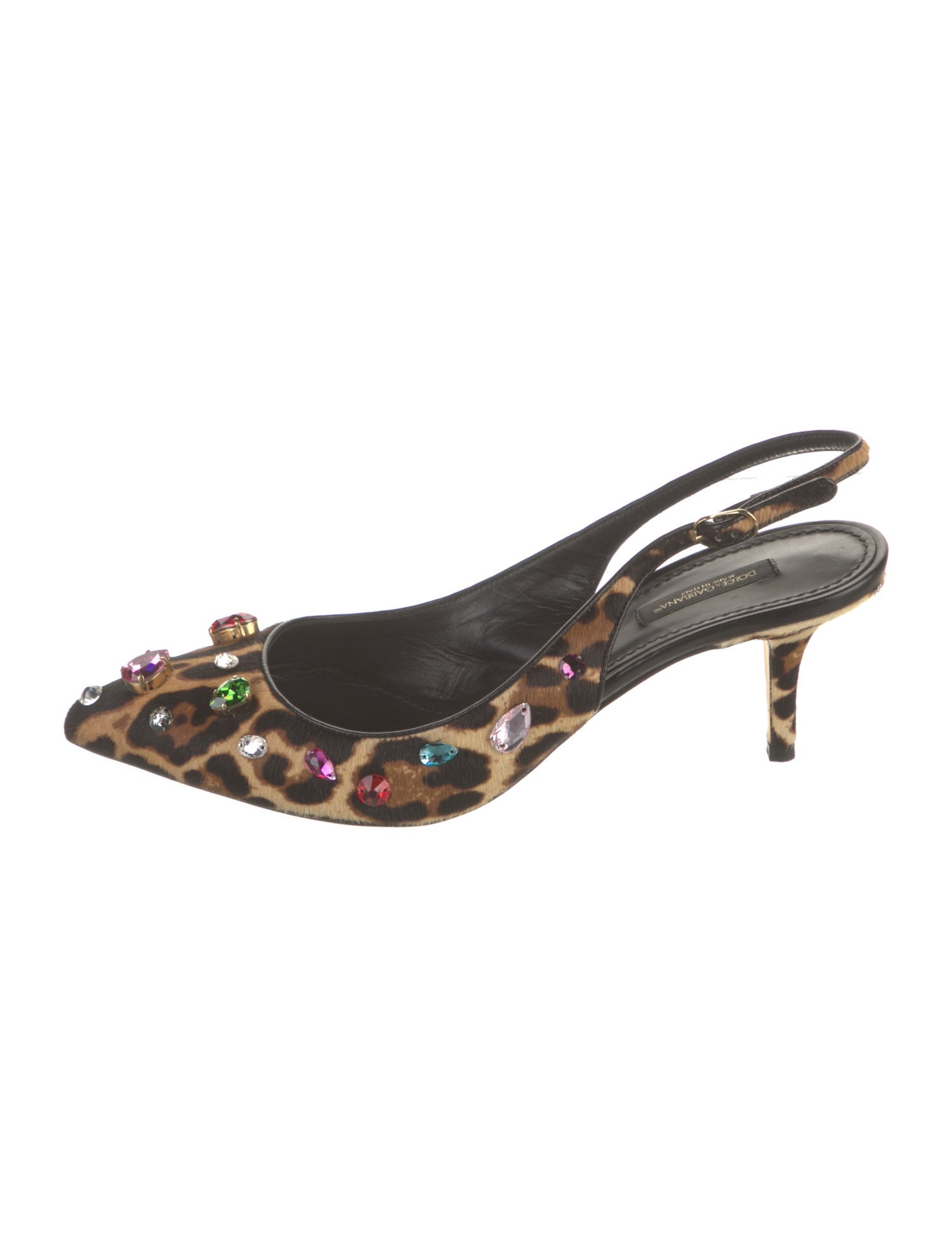 Dolce & Gabbana Ponyhair Animal Print Slingback Pumps