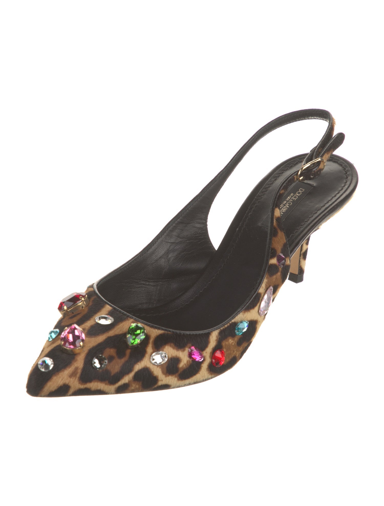 Dolce & Gabbana Ponyhair Animal Print Slingback Pumps