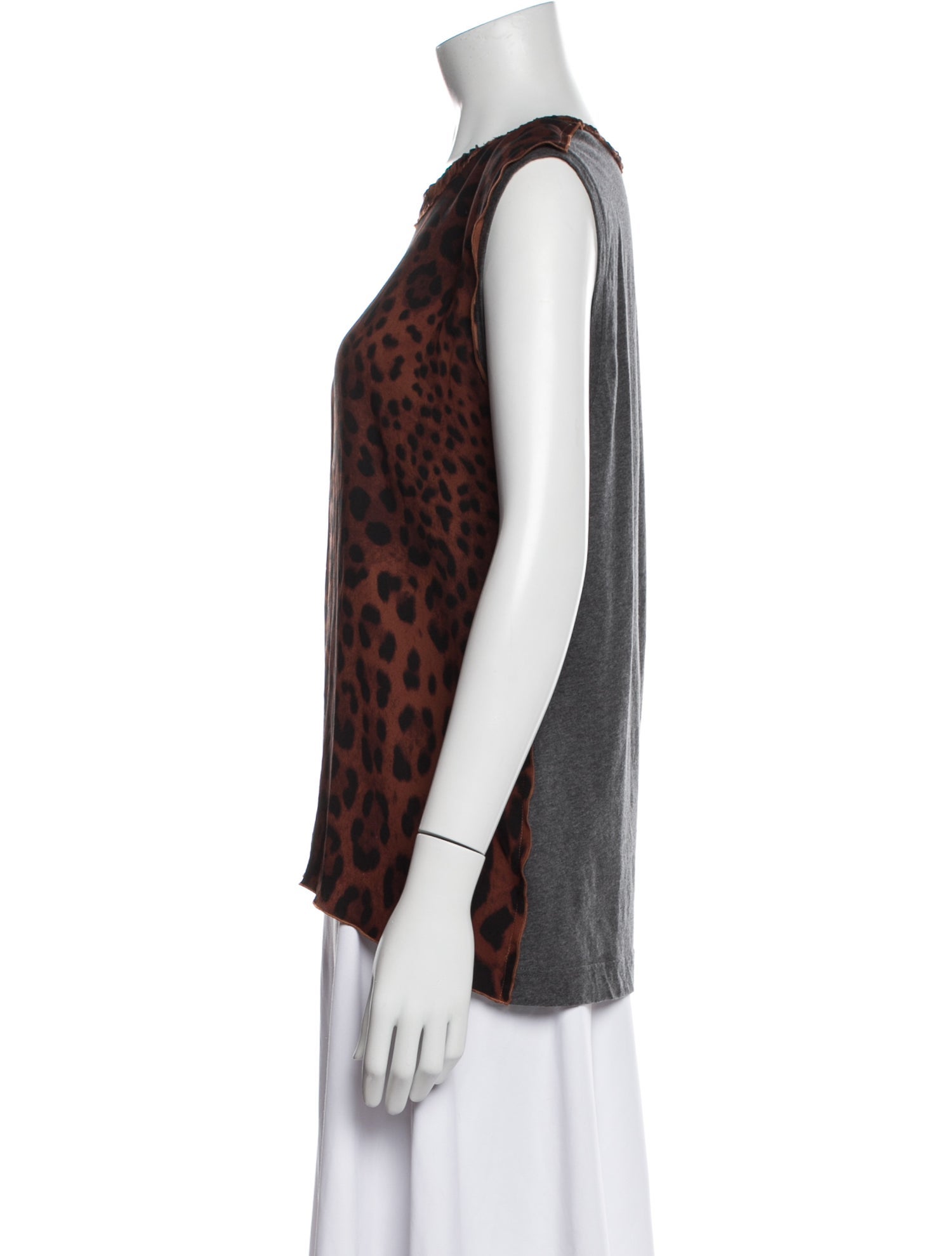 Dolce & Gabbana Animal Print Crew Neck Top
