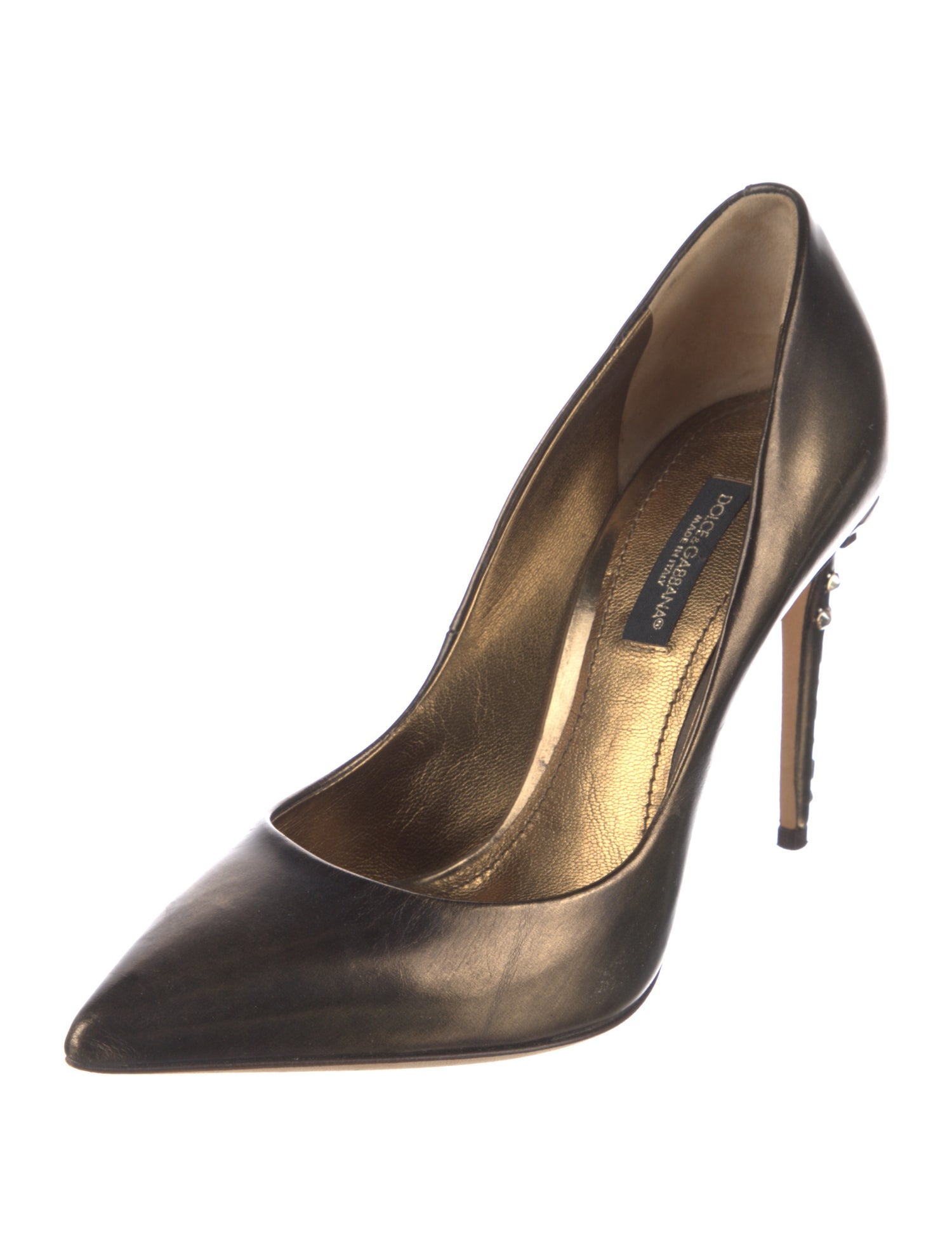 Dolce & Gabbana Leather Crystal Embellishments Pumps