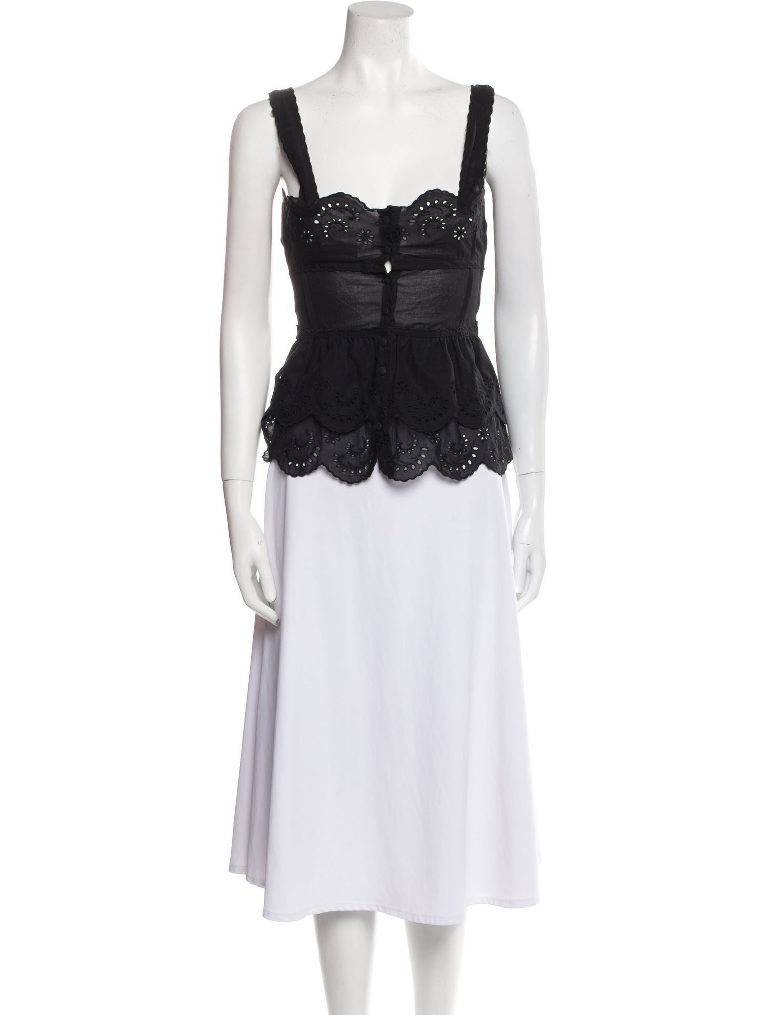 Dolce & Gabbana Square Neckline Sleeveless Crop Top