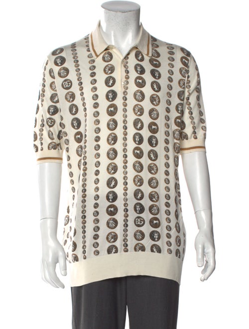 Dolce & Gabbana Silk Printed Polo Shirt