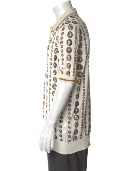 Dolce & Gabbana Silk Printed Polo Shirt