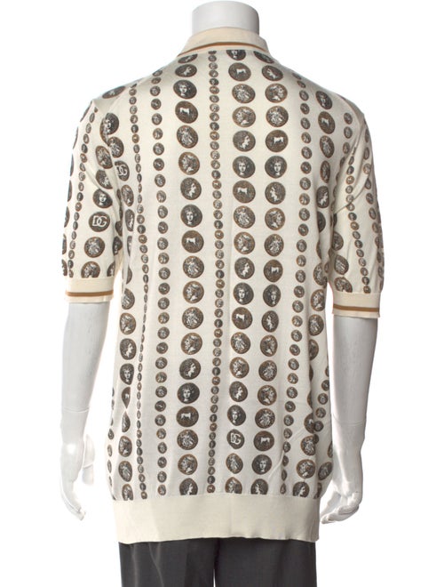 Dolce & Gabbana Silk Printed Polo Shirt