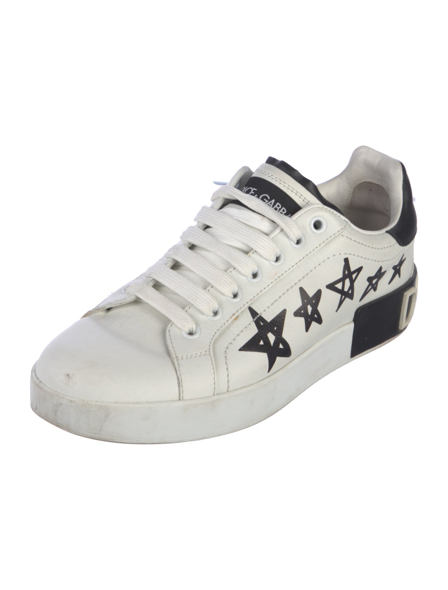 Dolce & Gabbana Leather Printed Sneakers