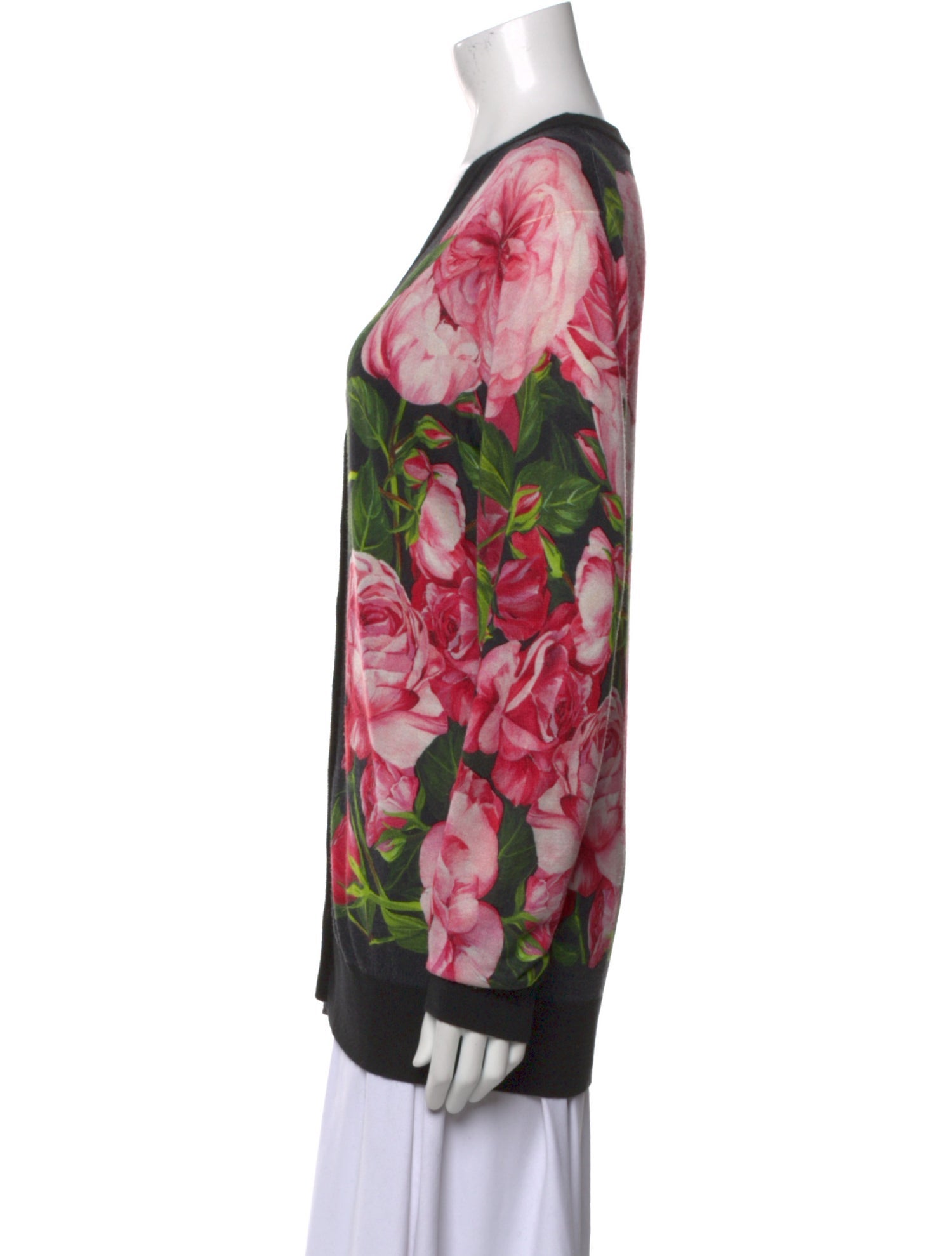 Dolce & Gabbana Cashmere Floral Print Sweater