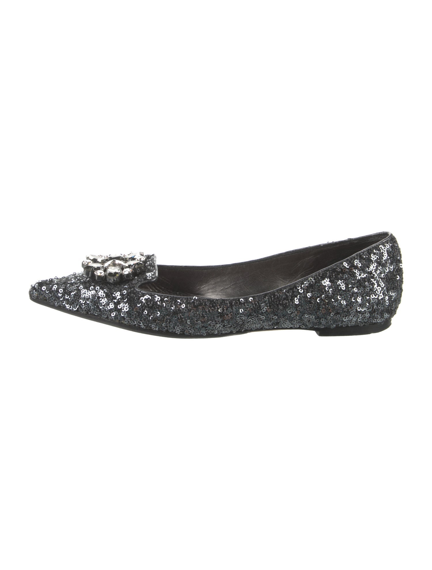 Dolce & Gabbana Sequins Crystal Embellishments Loafers