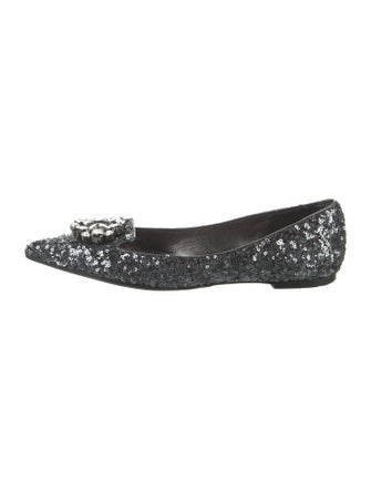 Dolce & Gabbana Sequins Crystal Embellishments Loafers