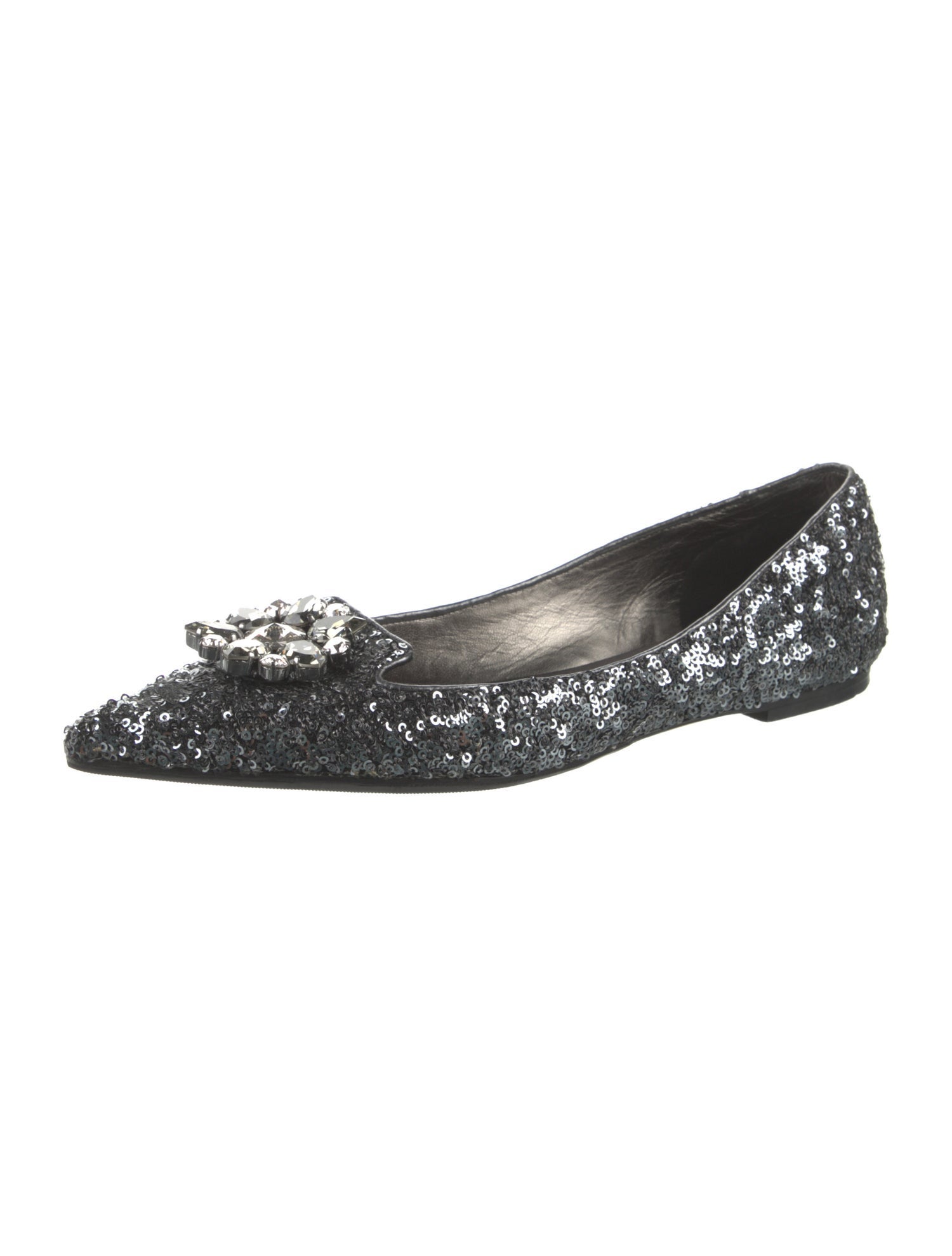Dolce & Gabbana Sequins Crystal Embellishments Loafers