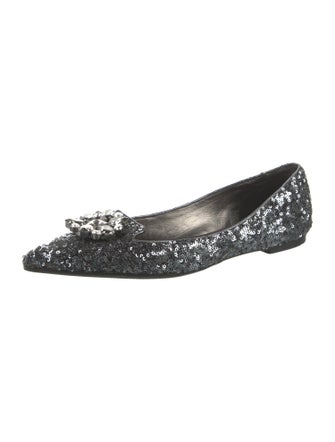 Dolce & Gabbana Sequins Crystal Embellishments Loafers