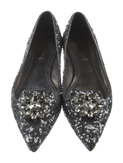 Dolce & Gabbana Sequins Crystal Embellishments Loafers