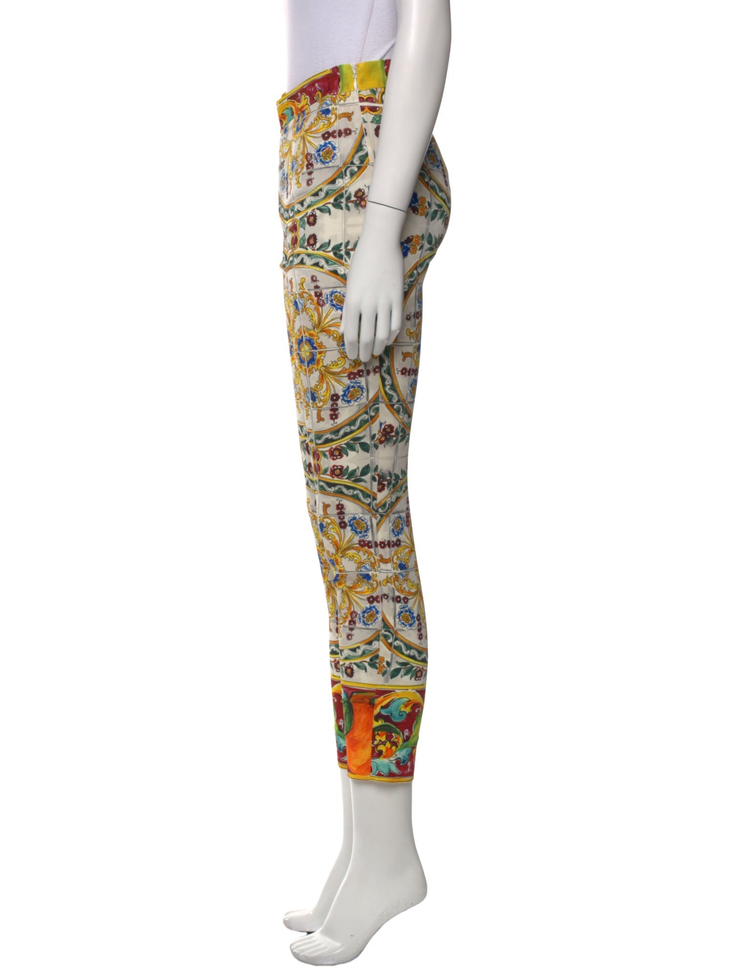 Dolce & Gabbana Silk Skinny Leg Pants