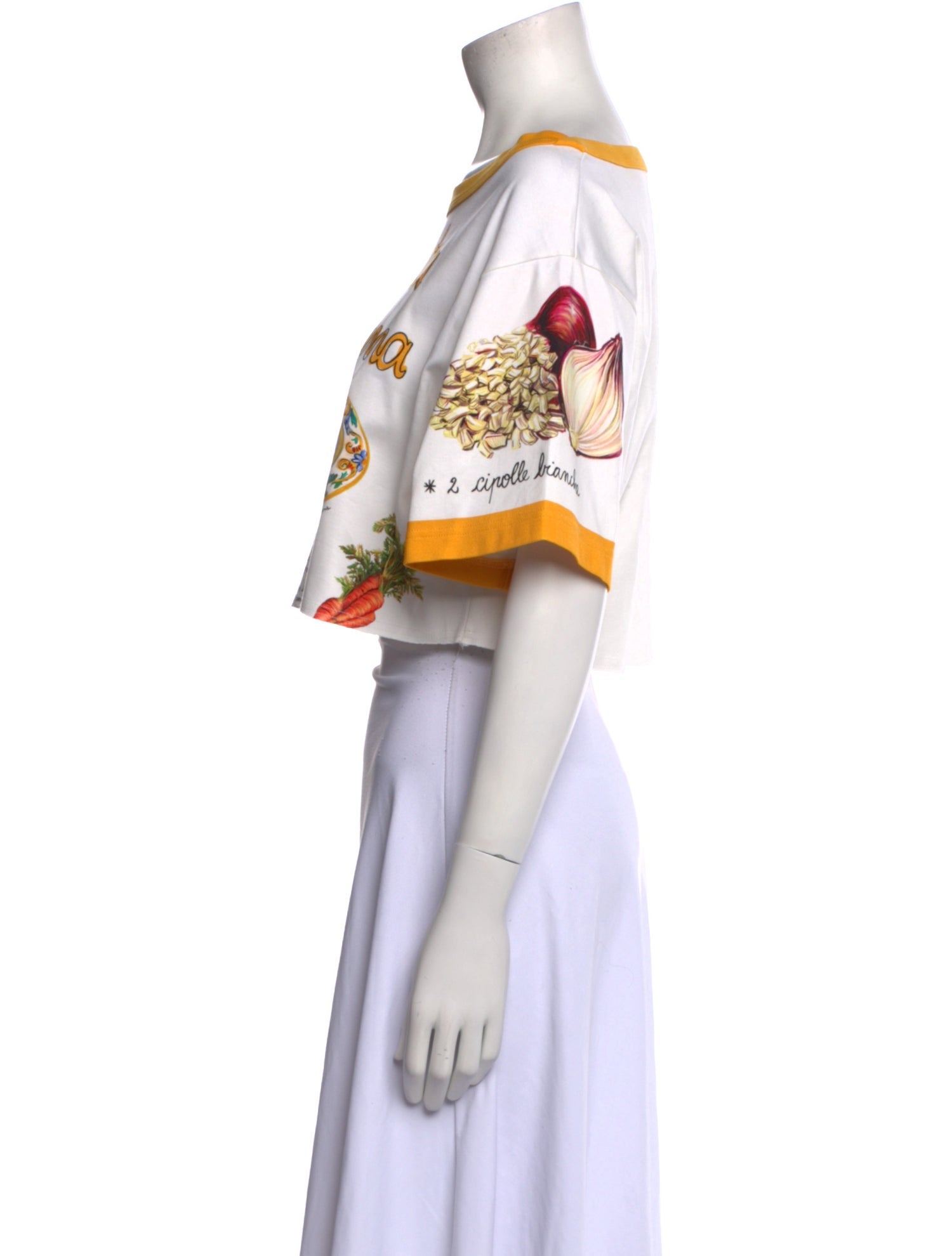 Dolce & Gabbana Graphic Print Scoop Neck Crop Top