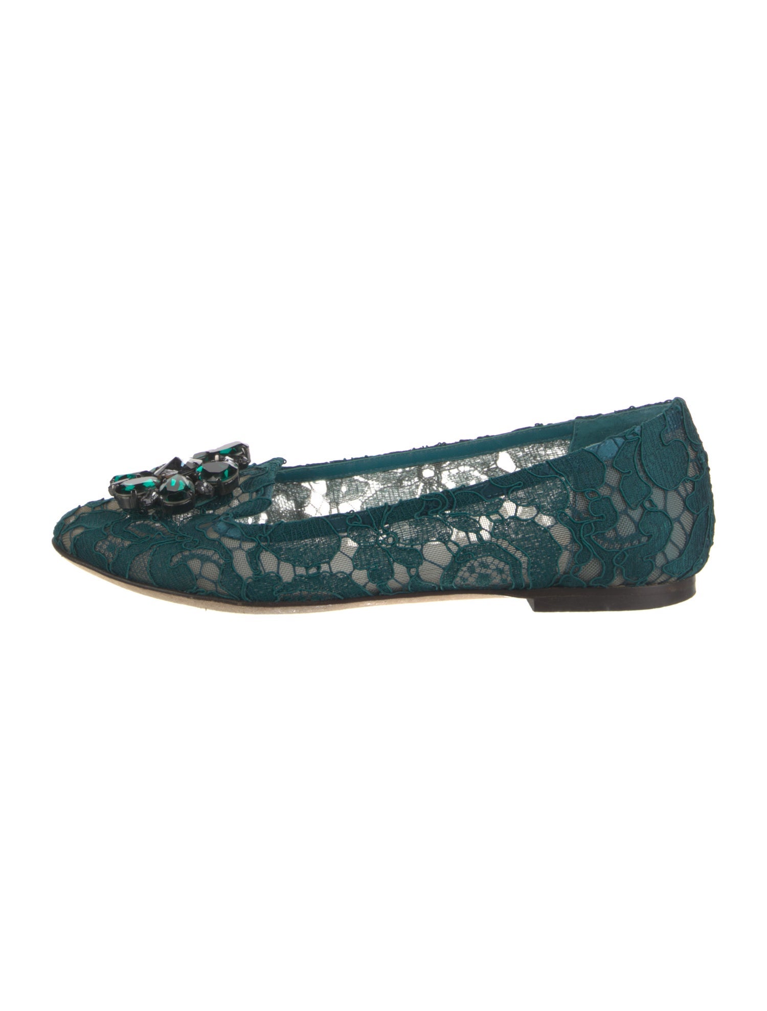 Dolce & Gabbana Mesh Lace Pattern Flats