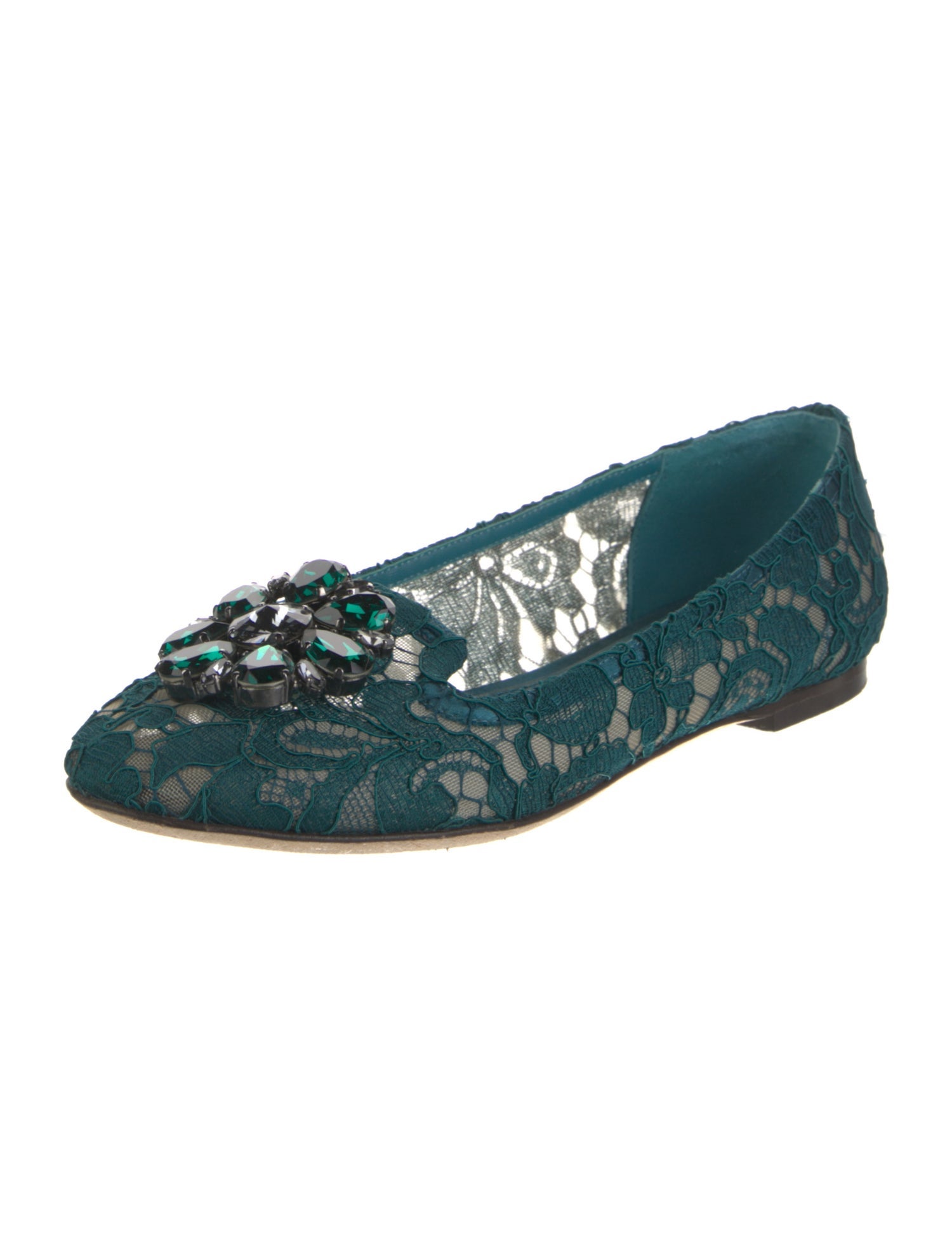 Dolce & Gabbana Mesh Lace Pattern Flats