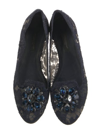 Dolce & Gabbana Lace Lace Pattern Ballet Flats