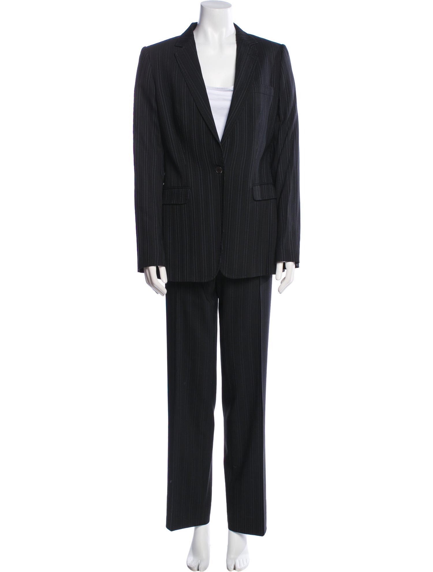 Dolce & Gabbana Virgin Wool Striped Pantsuit