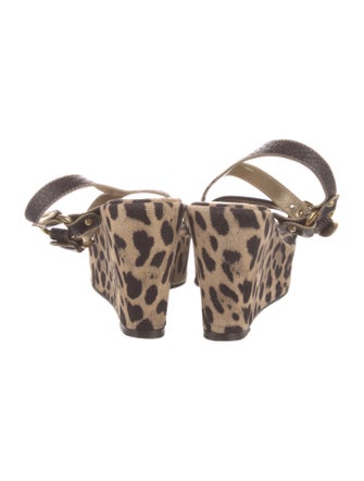 Dolce & Gabbana Canvas Animal Print Sandals
