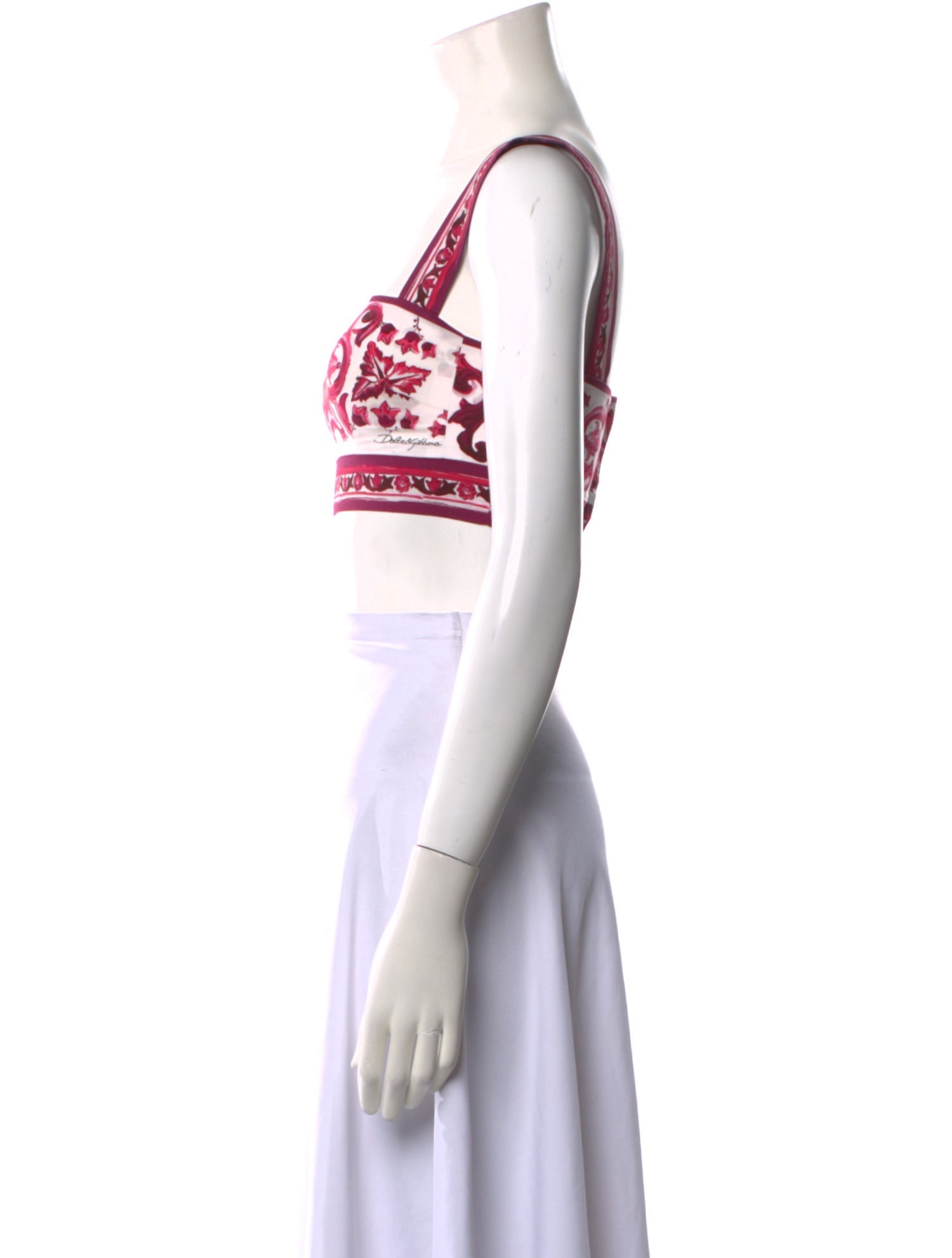 Dolce & Gabbana Printed Square Neckline Crop Top