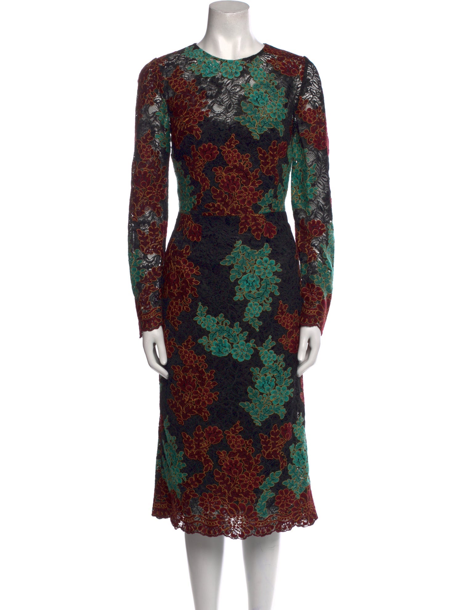 Dolce & Gabbana Floral Print Midi Length Dress