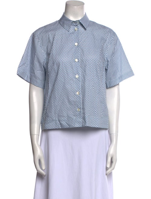Dolce & Gabbana Polka Dot Print Short Sleeve Button-Up Top