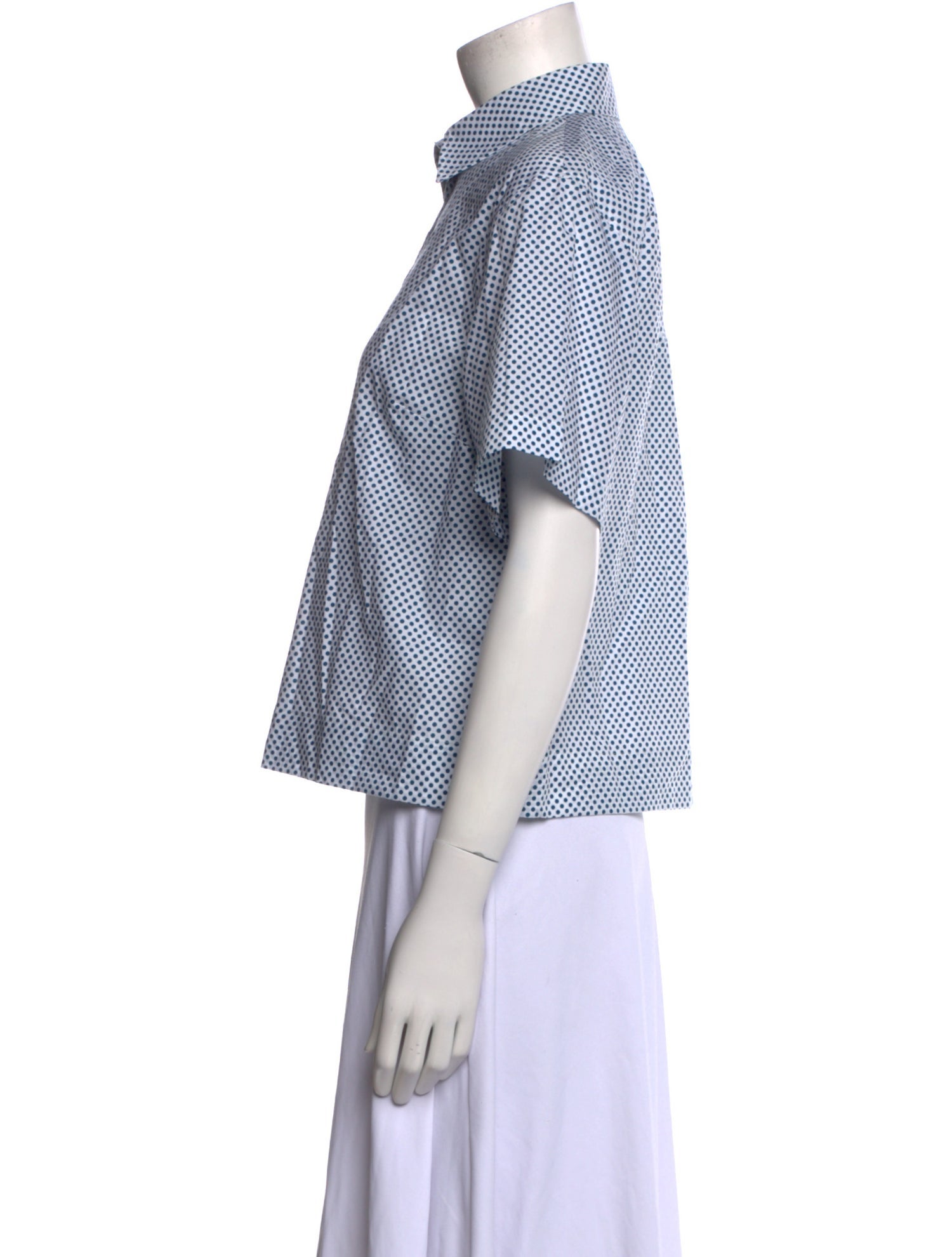 Dolce & Gabbana Polka Dot Print Short Sleeve Button-Up Top