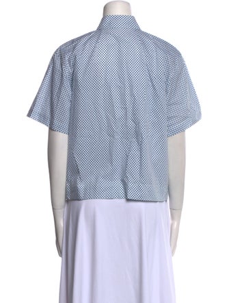 Dolce & Gabbana Polka Dot Print Short Sleeve Button-Up Top