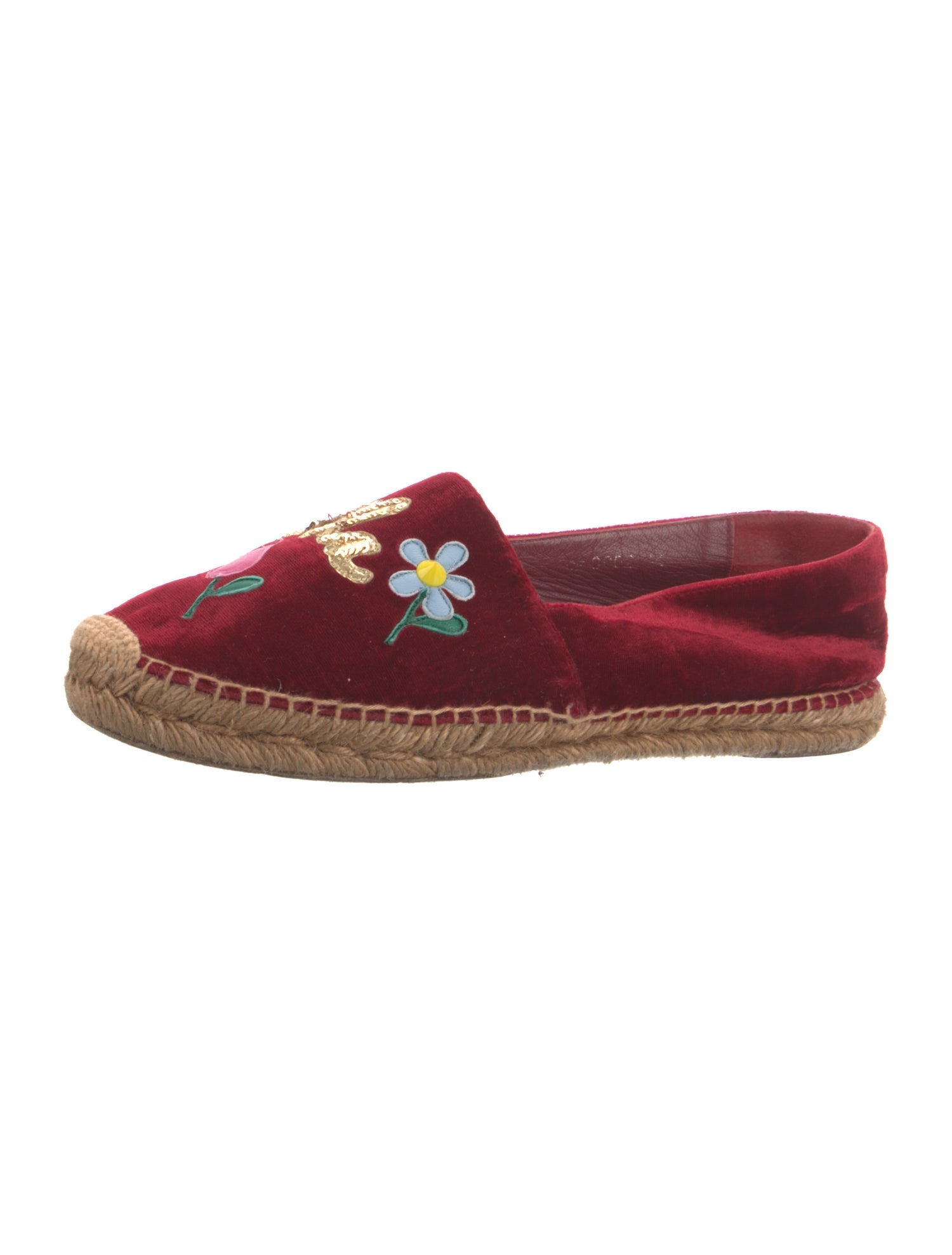 Dolce & Gabbana Velvet Floral Print Espadrilles