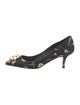 Dolce & Gabbana Floral Print Crystal Embellishments Pumps