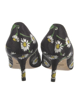 Dolce & Gabbana Floral Print Crystal Embellishments Pumps