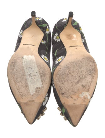 Dolce & Gabbana Floral Print Crystal Embellishments Pumps