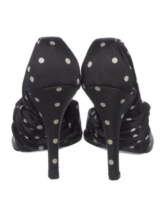 Dolce & Gabbana Satin Polka Dot Print Sandals