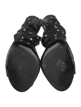 Dolce & Gabbana Satin Polka Dot Print Sandals