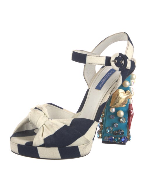 Dolce & Gabbana Canvas Printed Sandals