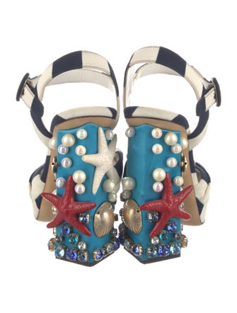 Dolce & Gabbana Canvas Printed Sandals