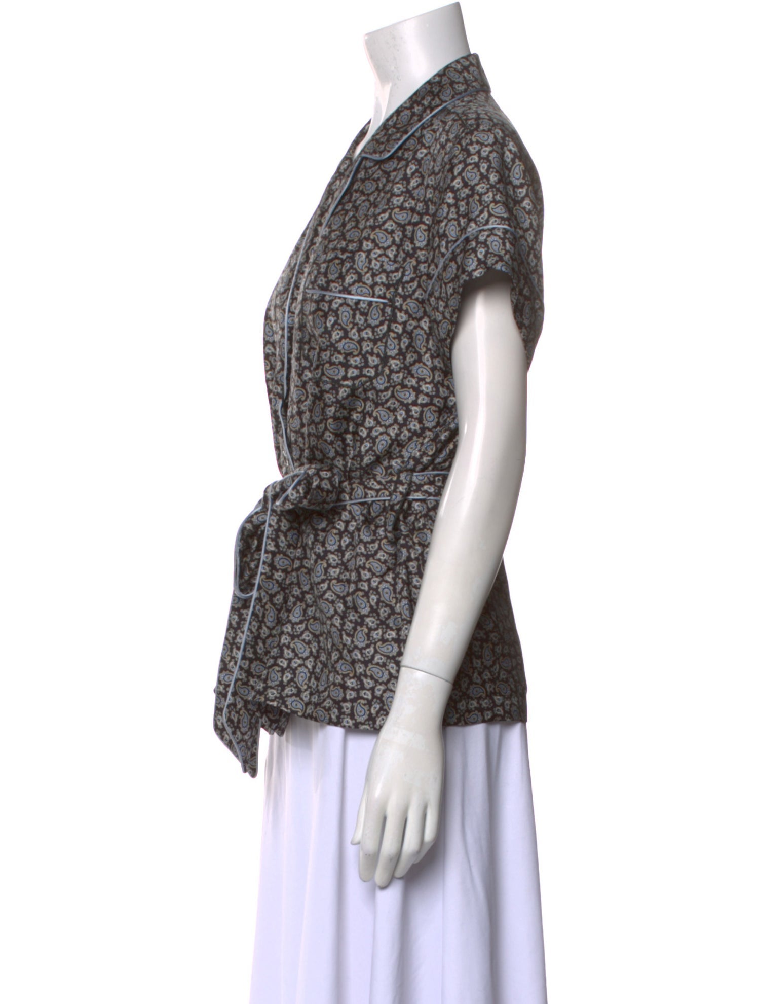 Dolce & Gabbana Silk Printed Button-Up Top w/ Tags