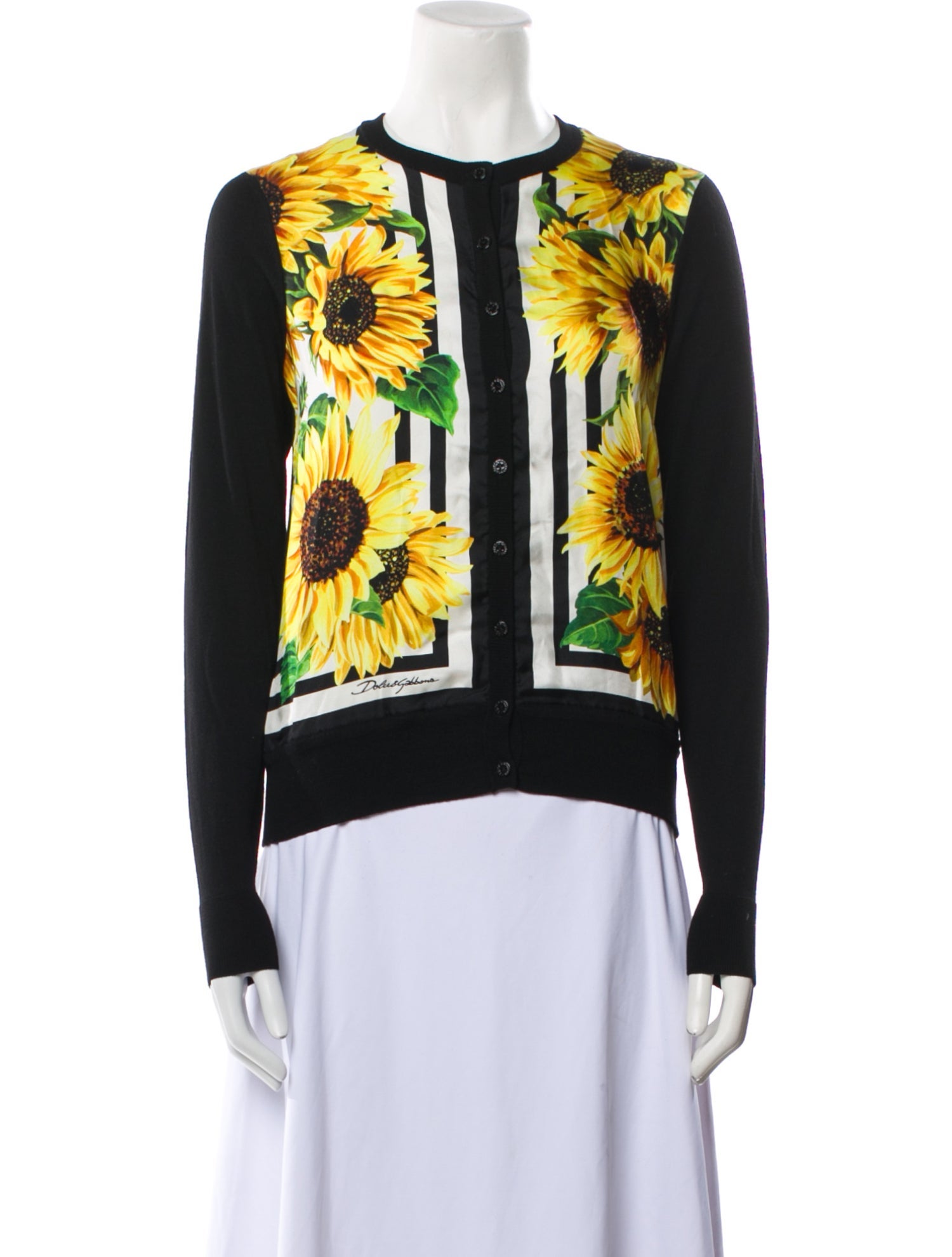Dolce & Gabbana Virgin Wool Floral Print Sweater