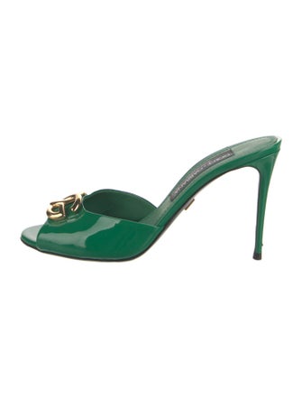 Dolce & Gabbana GG Signature Patent Leather Mules