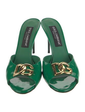 Dolce & Gabbana GG Signature Patent Leather Mules