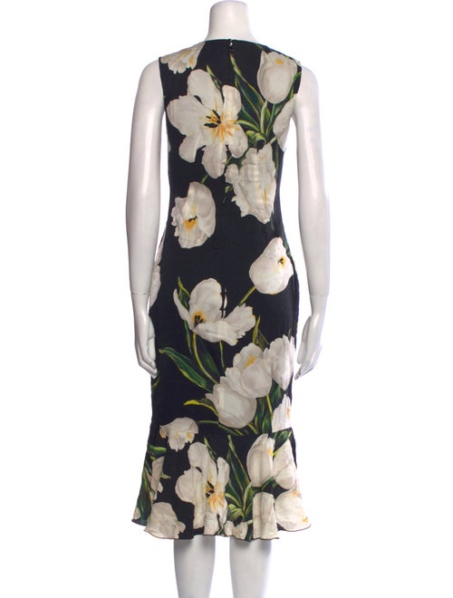 Dolce & Gabbana Floral Print Midi Length Dress