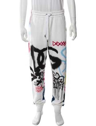 Dolce & Gabbana Graphic Print Embroidered Accent Lounge Bottoms