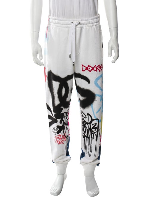 Dolce & Gabbana Graphic Print Embroidered Accent Lounge Bottoms
