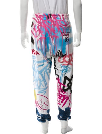 Dolce & Gabbana Graphic Print Embroidered Accent Lounge Bottoms